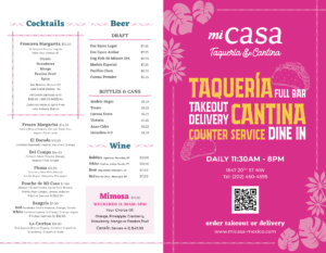 Mi Casa Taquería & Cantina Bifold Menu 1